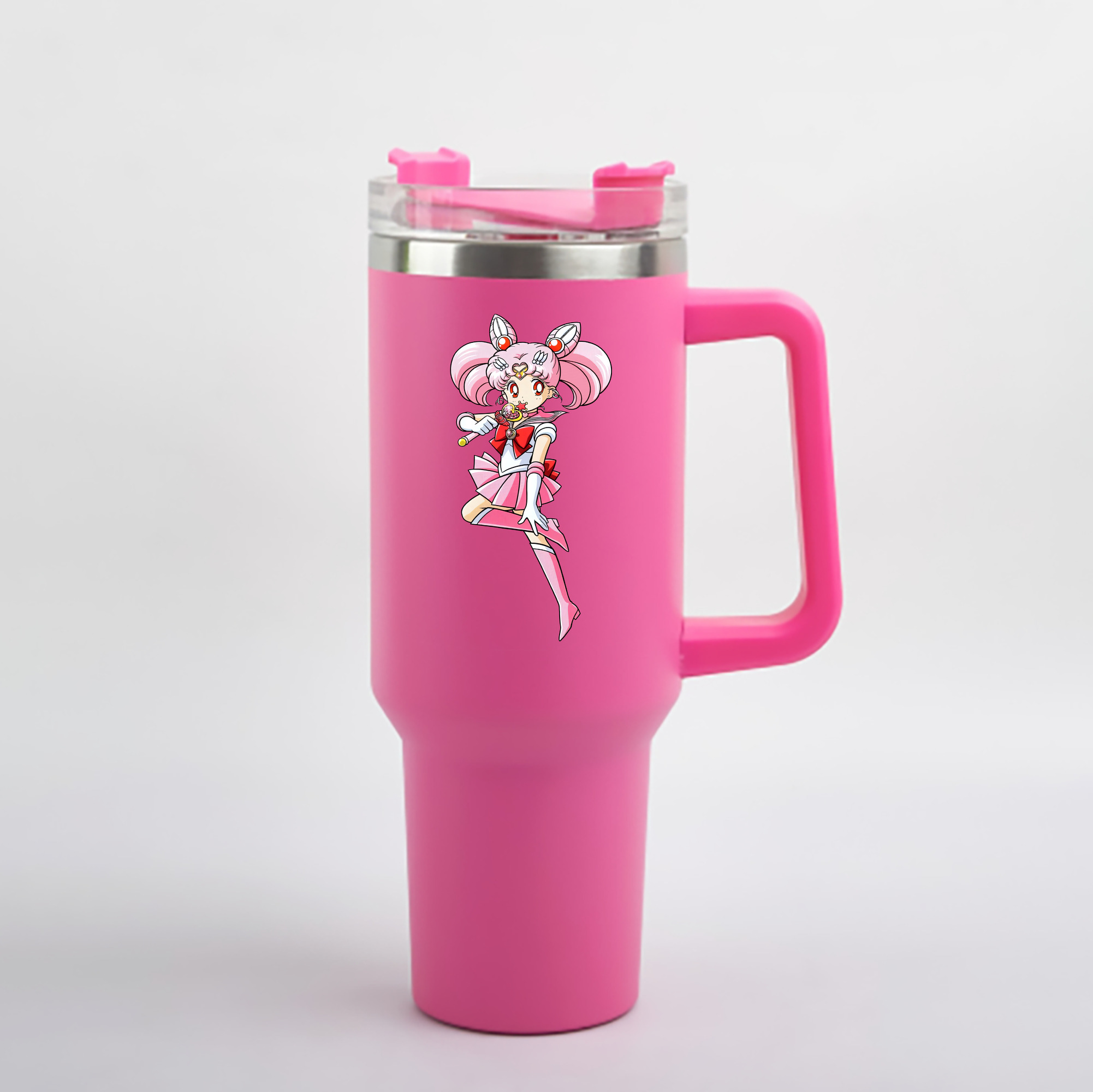 （画像用） 美少女戦士セーラームーン ちびうさ Sailor Moon Chibiusa Tsukino Usagi Small Lady Serenity 1200mL車用タンブラー - クリスタルステッカー（プラスチックストロー付き）